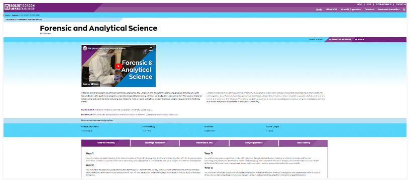 BSc (Hons) Forensic And Analytical Science 