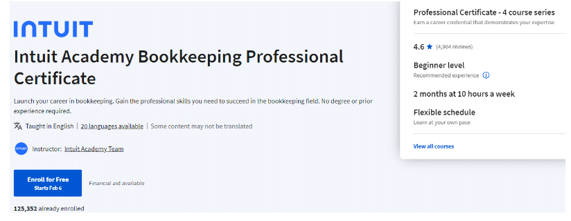 Bookkeeping Professional Certificate