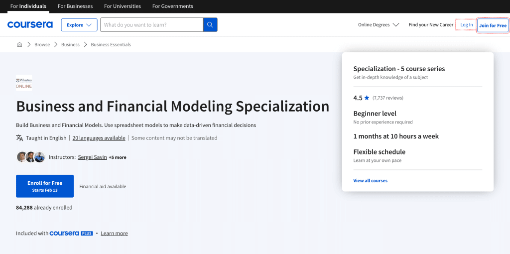 Business And Financial Modeling