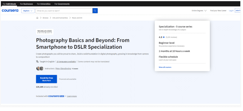The Art Of Photography - Coursera
