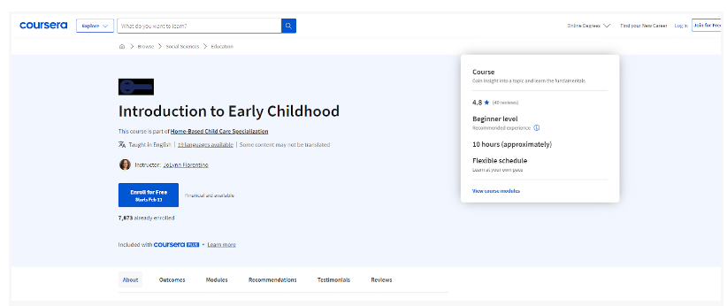 Early Childhood Education Courses: Coursera