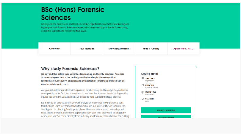 Forensic Sciences - Abertay University