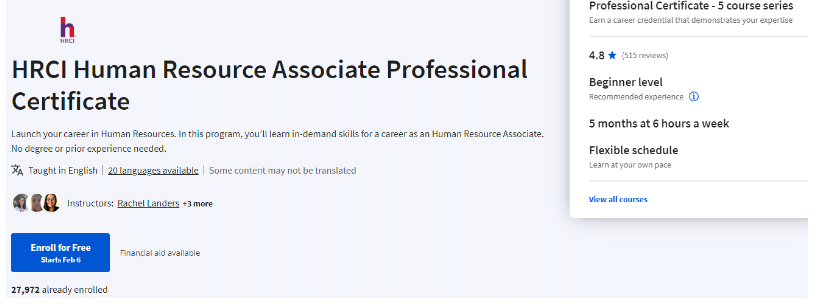 Human Resource Associate Professional 