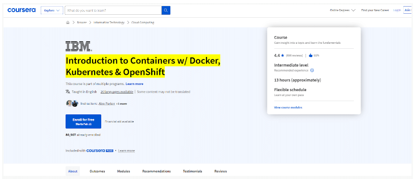 Introduction To Containers w/ Docker, Kubernetes & OpenShift