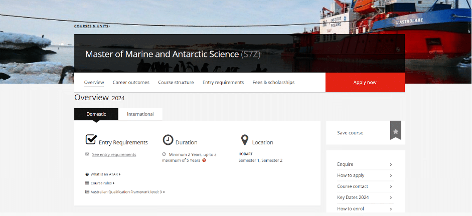 Master Of Marine And Antarctic Science