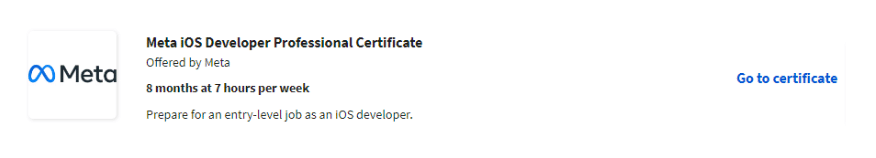 Meto iOS Developer Professional Certificate