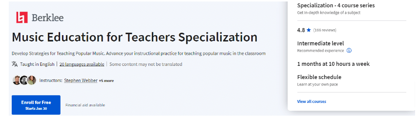 Music Education For Teachers Specialization