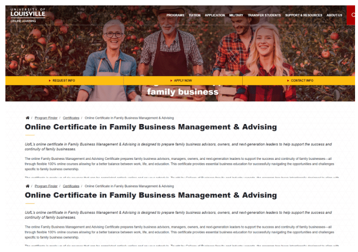 Online Certificate in Family Business Management and Advising