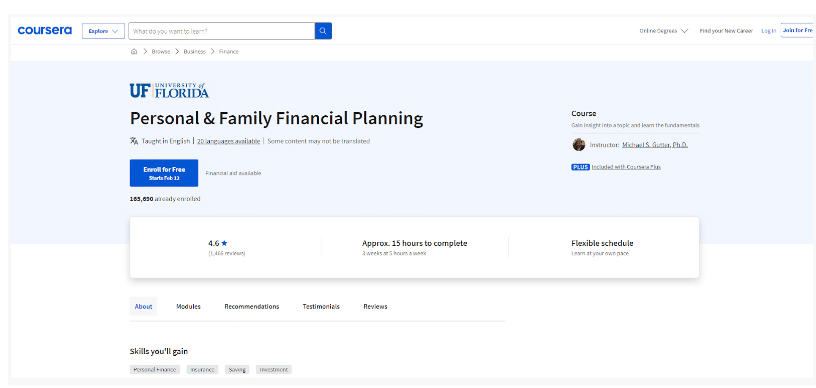 Personal & Family Financial Planning