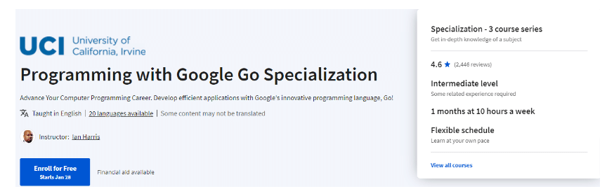 Programming With Google Go Specialization