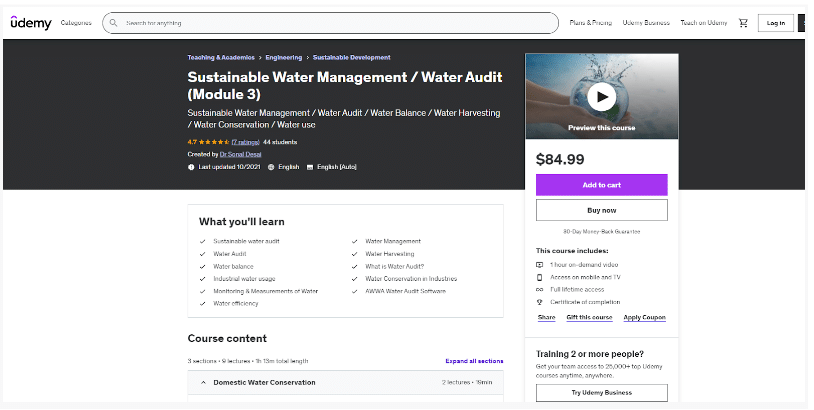 Sustainable Water Management