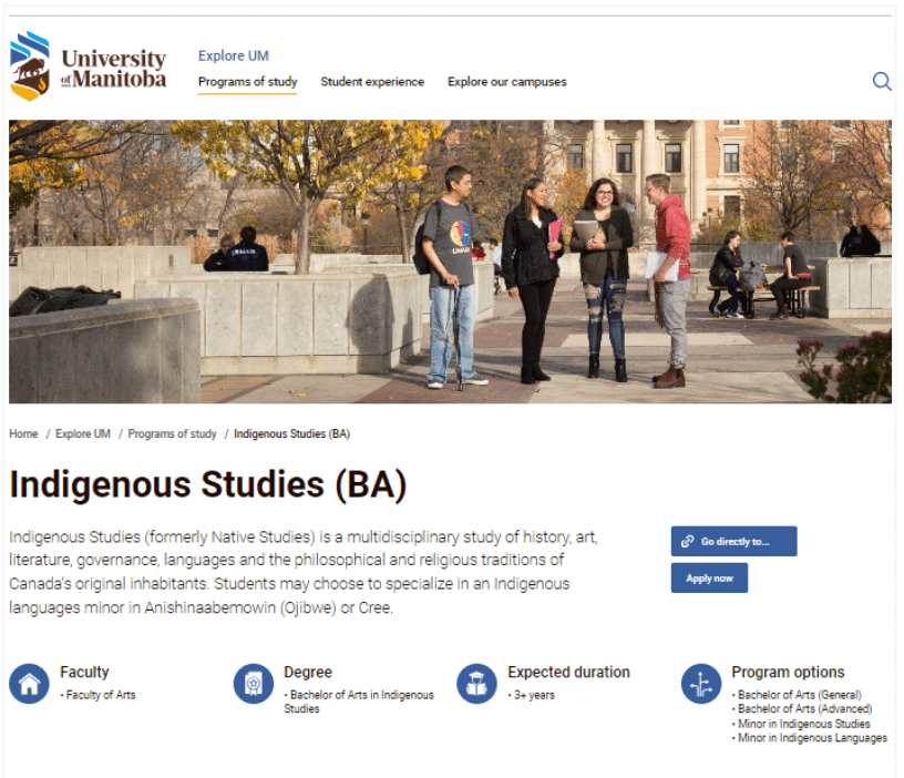 Indigenous Studies At The University Of Manitoba 