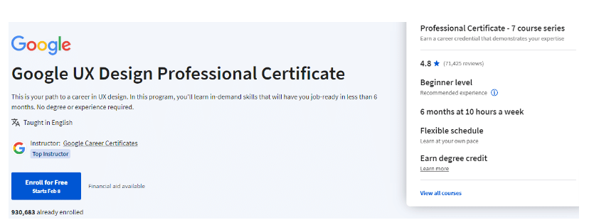 UX Design Professional Certificate