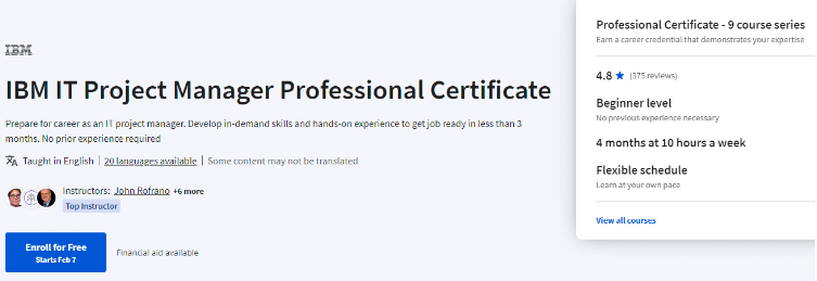 IBM IT Project Manager Professional Certificate