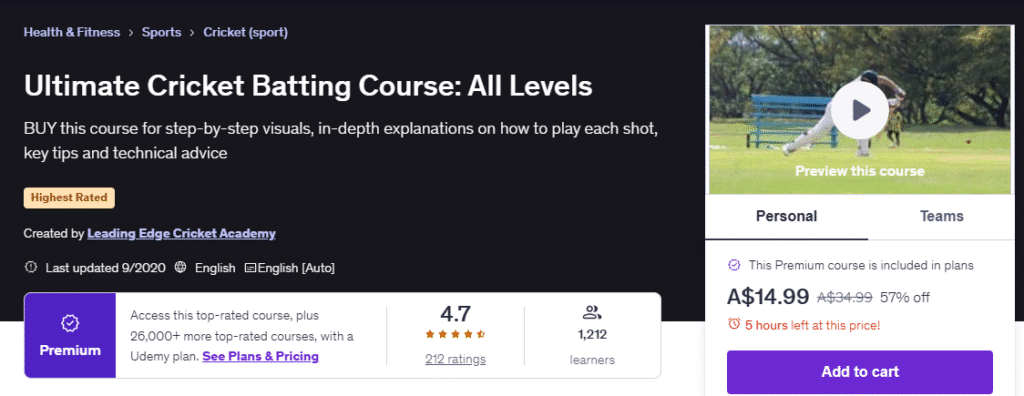 Ultimate Cricket Batting Course