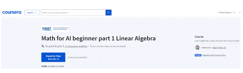 Math For AI Beginner Part 1 Linear Algebra